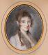 Portrait Jeune Femme Fille Pastel Ovale époque Restauration Empire Xixème Siècle