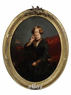 Portrait médaillon d'une femme époque fin XIXème