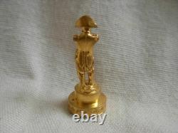 RARE PETIT CACHET EN BRONZE DORE, NAPOLEON, EPOQUE FIN XIXème