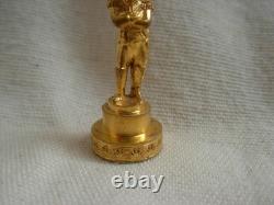 RARE PETIT CACHET EN BRONZE DORE, NAPOLEON, EPOQUE FIN XIXème