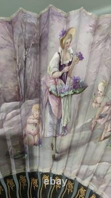 Rare Grand Éventail Précieux Époque Xixeme