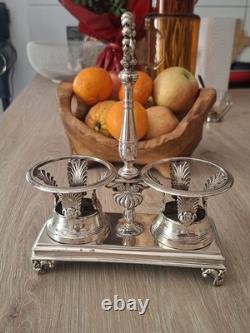Rare Huilier Vinaigrier ARGENT MASSIF Epoque Empire Restauration Debut XIXÈME