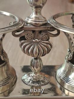 Rare Huilier Vinaigrier ARGENT MASSIF Epoque Empire Restauration Debut XIXÈME