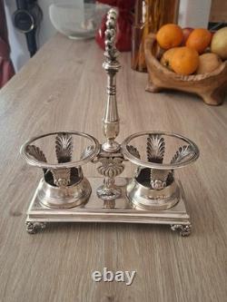 Rare Huilier Vinaigrier ARGENT MASSIF Epoque Empire Restauration Debut XIXÈME