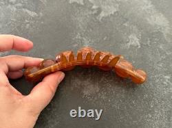 Rare Peigne de Chignon en Ambre XIXeme Siècle Époque Napoléon III