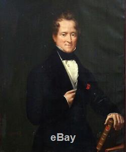 Raymond-rené Aiffre Portrait d'Homme Epoque Louis Philippe XIXème Siècle Huile