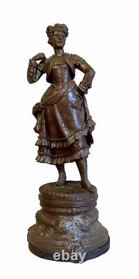 SCULPTURE EN FONTE D'ART DANSEUSE ESPAGNOLE HAUTEUR 65 cm ÉPOQUE NAPOLÉON III