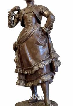 SCULPTURE EN FONTE D'ART DANSEUSE ESPAGNOLE HAUTEUR 65 cm ÉPOQUE NAPOLÉON III