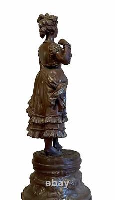 SCULPTURE EN FONTE D'ART DANSEUSE ESPAGNOLE HAUTEUR 65 cm ÉPOQUE NAPOLÉON III