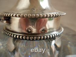 SUPERBE ENCRIER EN CRISTAL TAILLE ET ARGENT, STYLE EMPIRE, EPOQUE XIXème