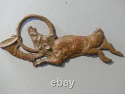 Sanglier Au Cor De Chasse, Sculpture Cynégétique En Terre Cuite, époque XIX ème