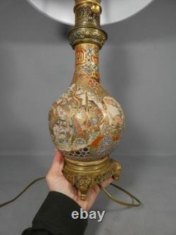 Satsuma et Gagneau Paris, lampe en porcelaine japonaise, époque XIX ème siècle