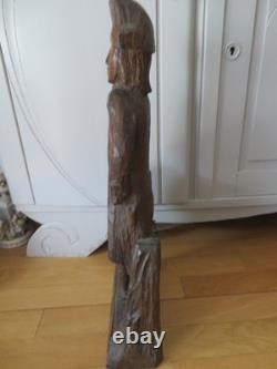 Sculpture Corsaire soldat homme bicorne 18éme Haute époque bois chêne sculpté