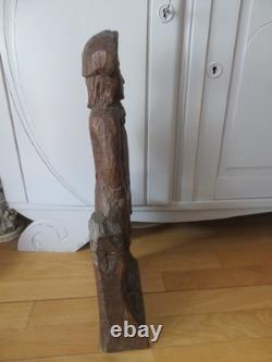 Sculpture Corsaire soldat homme bicorne 18éme Haute époque bois chêne sculpté