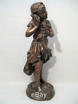 Sculpture bronze signée Adrien Gaudez écho époque XIX ème siècle