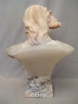 Sculpture en albâtre buste de femme époque fin XIX ème siècle