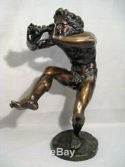 Sculpture en bronze signée Lequesne faune dansant époque XIX ème siècle