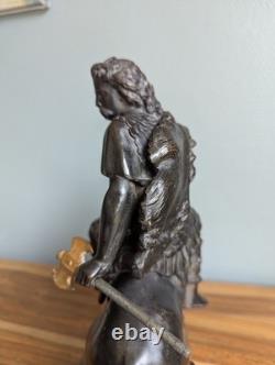 Sculpture en régule représentant Vercingétorix à cheval, époque XIXème siècle