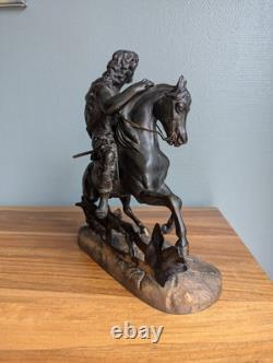 Sculpture en régule représentant Vercingétorix à cheval, époque XIXème siècle