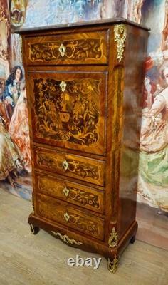 Secrétaire époque XIXeme / marqueterie de bois nobles Style Louis XV
