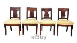 Série de 4 chaises en acajou de style Empire époque XIXème