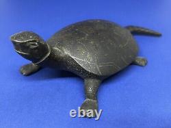 Sublime Statuette Tortue Chine Époque Fin XIX Début XX Eme Siècle En Bronze