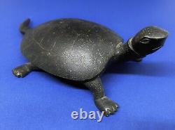 Sublime Statuette Tortue Chine Époque Fin XIX Début XX Eme Siècle En Bronze