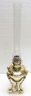 Superbe petite LAMPE à PETROLE époque empire anthropomorphe bronze laiton XIXème