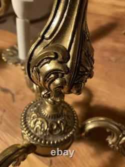 Suspension Style Louis XVI, époque XIXème, 3 branches, à décors de rocailles