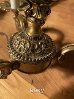 Suspension Style Louis XVI, époque XIXème, 3 branches, à décors de rocailles