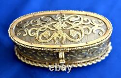 TAHAN Paris Coffret Boîte à Bijoux Bronze Doré Epoque Napoléon III XIXème