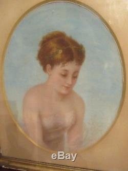 TRES JOLI PASTEL PORTRAIT DE FEMME EPOQUE XIX ème s