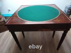 Table à Jeu en Acajou Massif d'époque Louis Philippe XIX siècle