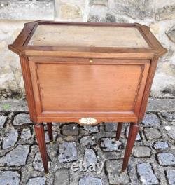 Table commode chiffonnière époque Louis XVI estampillée J. F Leleu en acajou 18e