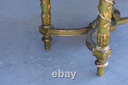 Table d'appoint laquée verte et dorée époque XIXème