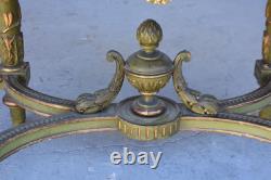 Table d'appoint laquée verte et dorée époque XIXème