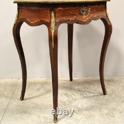 Table d'époque Napoleon III en marqueterie 19ème siècle