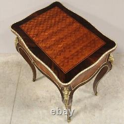 Table travailleuse d'époque Napoleon III en marqueterie 19ème siècle