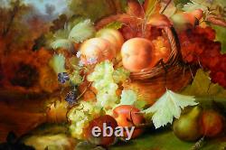 Tableau Huile Nature morte aux fruits Signé François style XIXème époque XXème