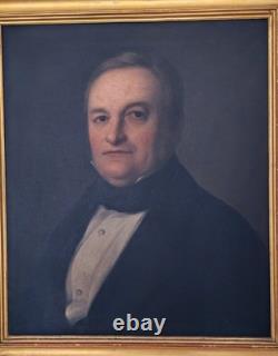 Tableau Portrait d'Homme Epoque Louis Philippe Huile/Toile du XIXème siècle