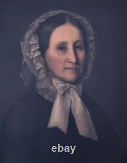 Tableau Portrait de Femme Epoque Louis Philippe Huile/Toile du XIXème siècle