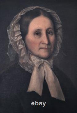 Tableau Portrait de Femme Epoque Louis Philippe Huile/Toile du XIXème siècle