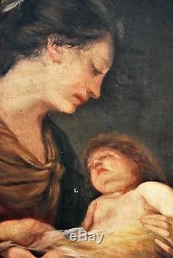 Tableau Vierge à l' enfant, époque XIXème