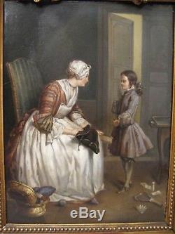Tableau huile sur toile dans le goût de Chardin époque XIX ème siècle
