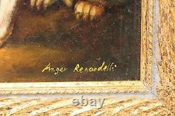 Tableau huile sur toile signé Rénardelli scène de chasse époque XIX ème siècle