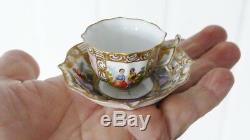 Tasse Miniature En Porcelaine De Saxe, Peinture Main, époque XIX ème