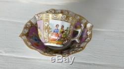 Tasse Miniature En Porcelaine De Saxe, Peinture Main, époque XIX ème