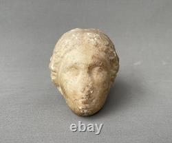 Tête en marbre ou albâtre, Epoque romaine, Archéologie, Sculpture