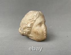 Tête en marbre ou albâtre, Epoque romaine, Archéologie, Sculpture