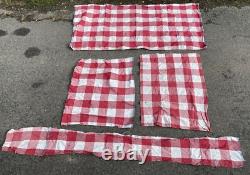 Tissu Coupon Ancien a Carreau XIXeme XVIIIeme Tissus Linge Vêtement Époque